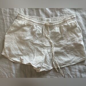 Zara Cream Linen Drawstring Shorts